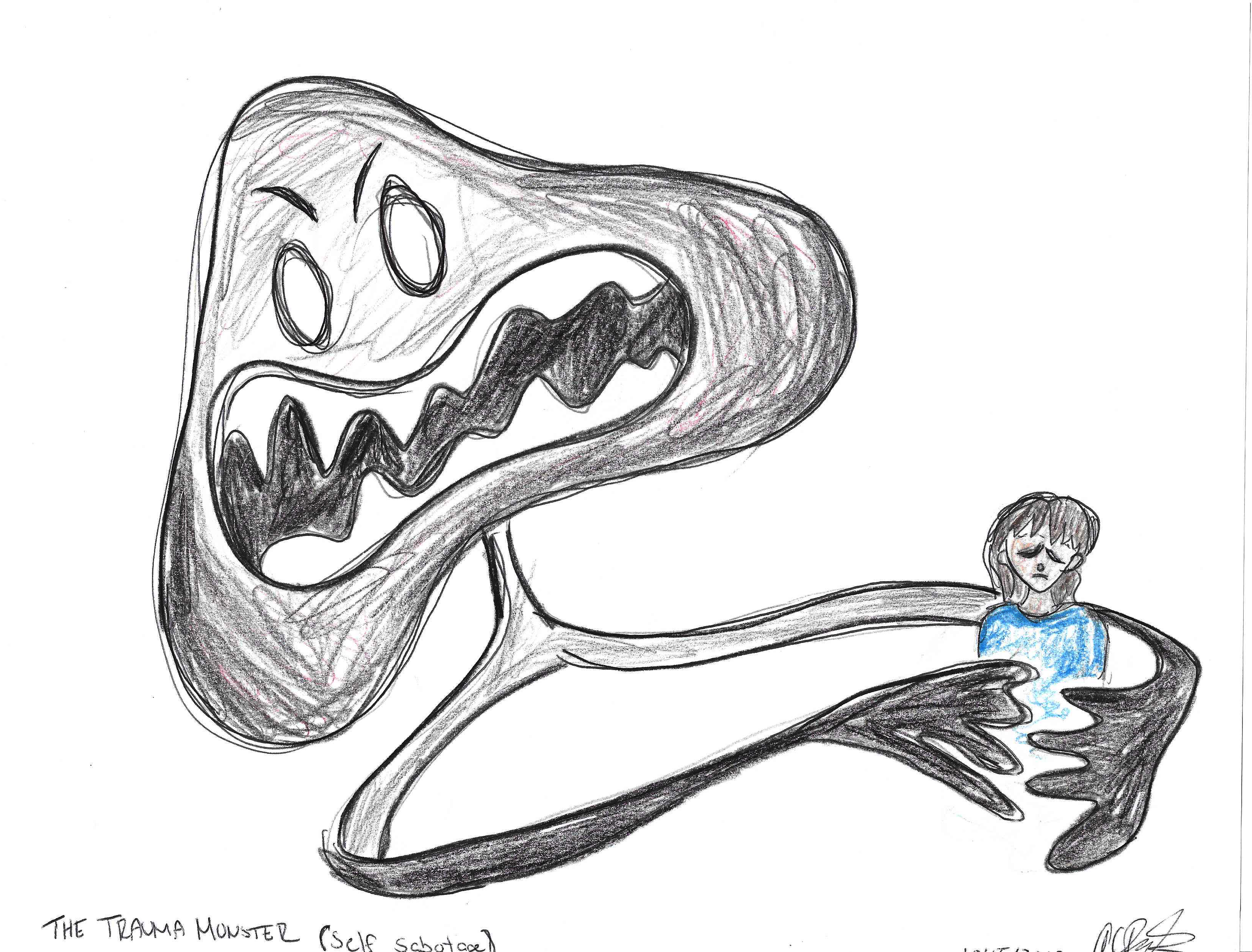 Traumatizing Monster Draw Alli’s Drawings – Project Paper Birds